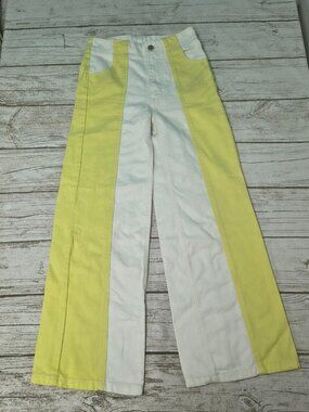 Urban Outfitters BDG High Waisted And Wide Leg Jeans White / Yellow Size 24
